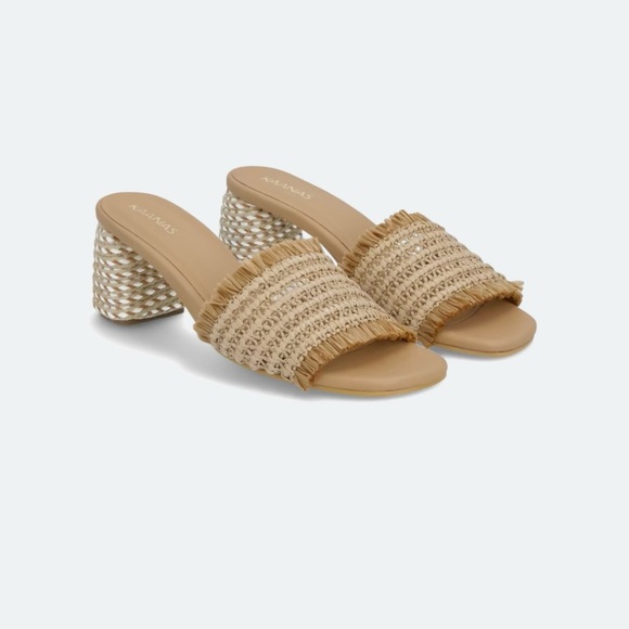 Kaanas Shoes - NWOB Kaanas Brand Slip-on Sumatra Sandal Size 9 Tan 3” Heel